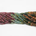 Cuentas redondas lisas de turmalina St. de 16", 4 x 2 mm. Aprox. - Hilo de 40 cm.