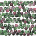 8" St Ruby Zoisite Faceted Drop Beads 7mm.- Strand 20cm. - Hard Gems