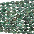 16" St Emerald Graduated Smooth Nugget Beads 10x8- 22x15mm. Approx.- Strand 40cm. - Hard Gems