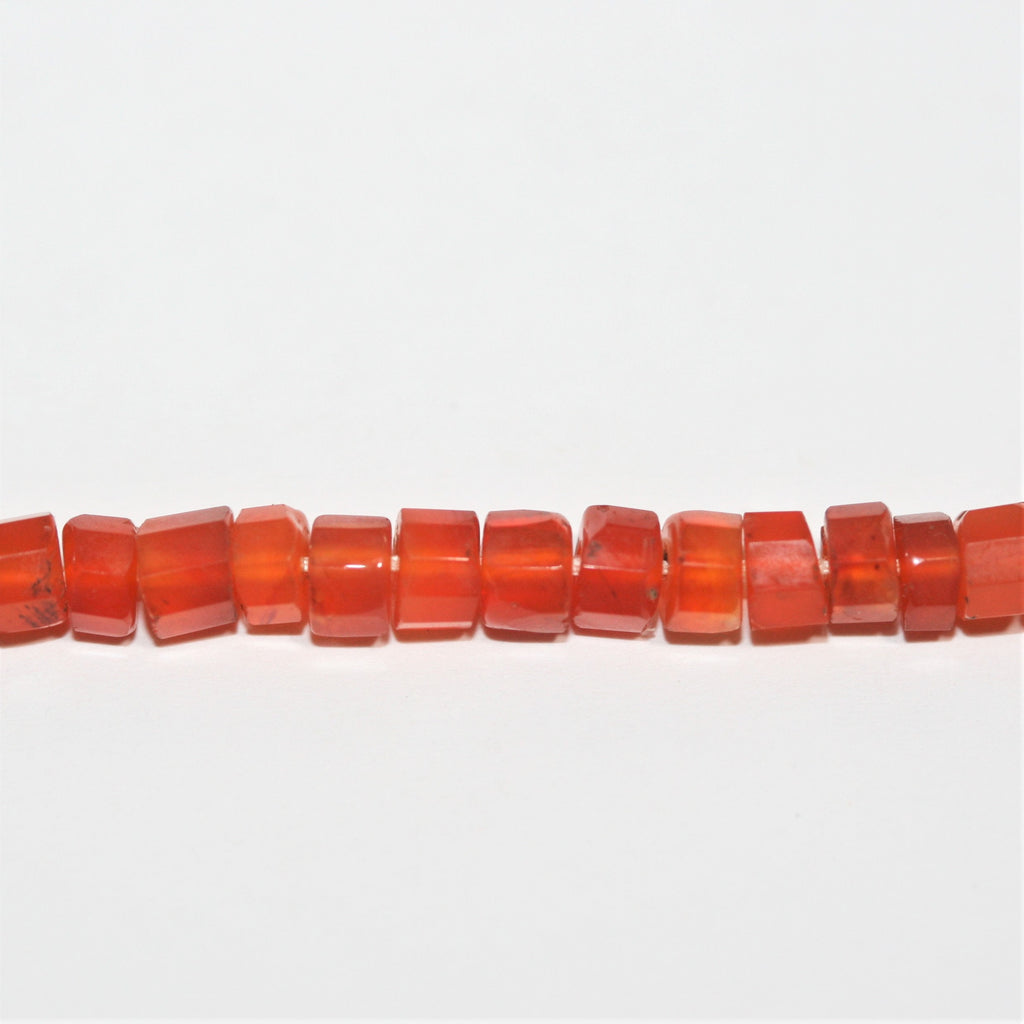 13" St Carnelian Faceted Disc Beads 5x3mm. Approx.- Strand 33 cm.