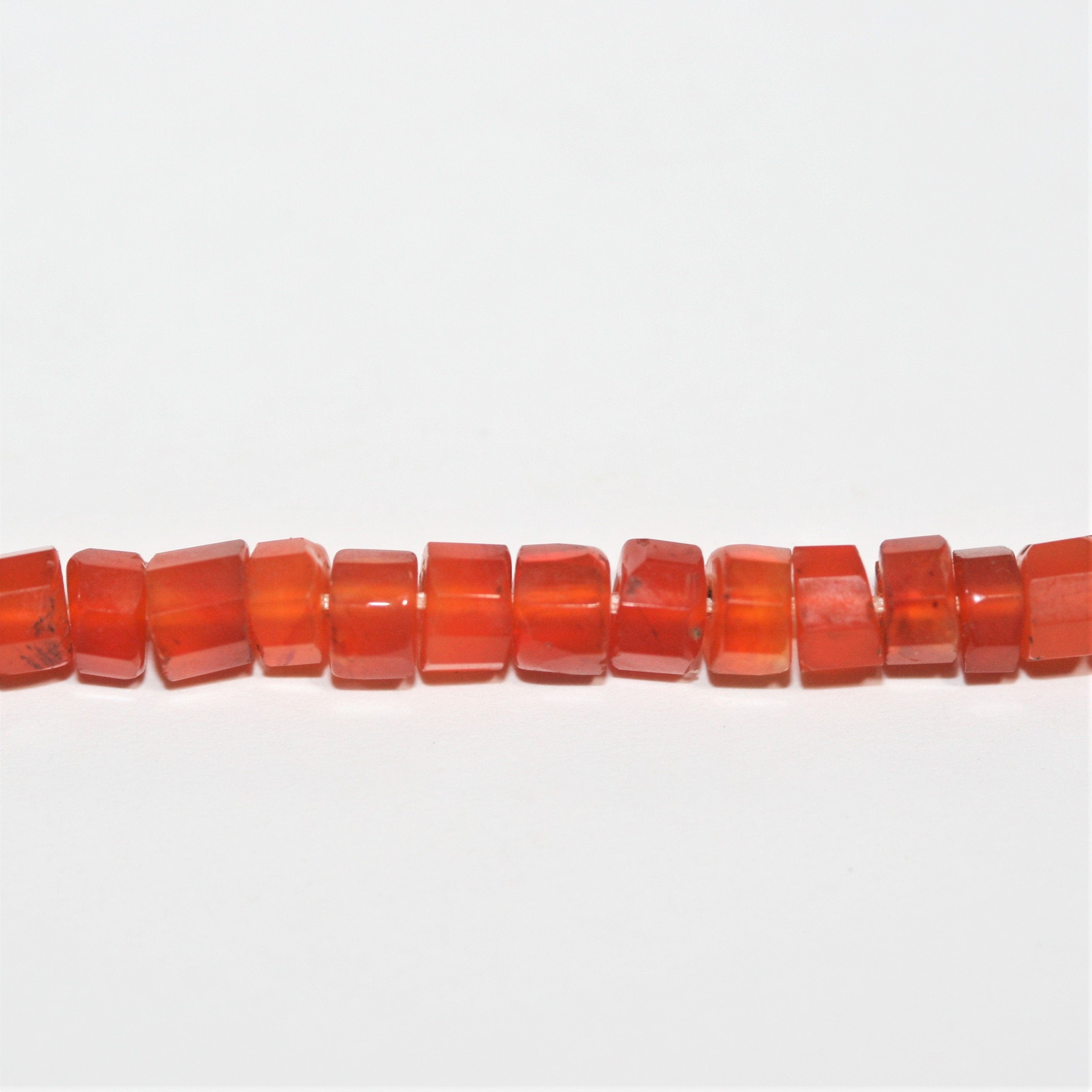 13" St Carnelian Faceted Disc Beads 5x3mm. Approx.- Strand 33 cm.