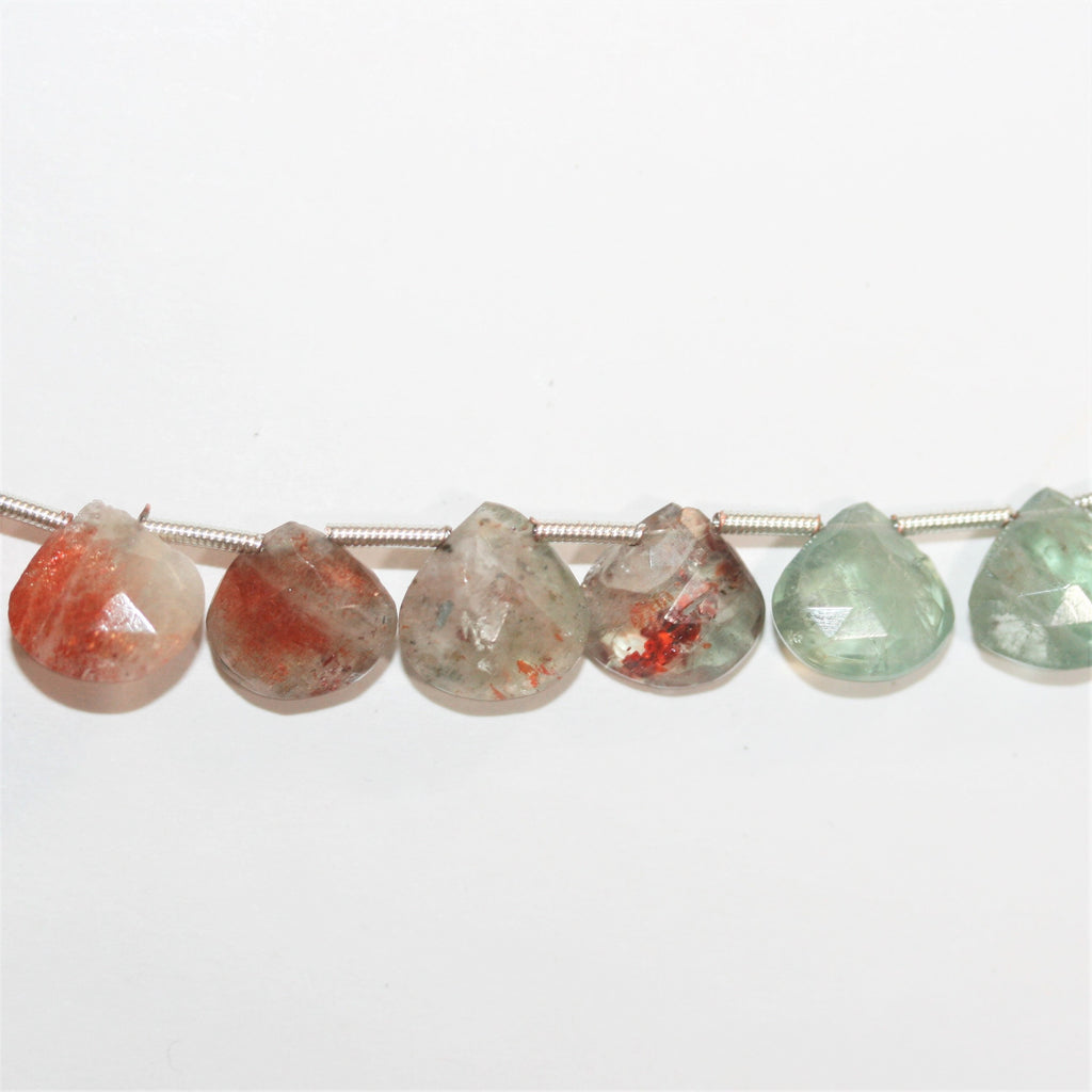 Perles en pierre de soleil facettées de 8 pouces, 10-11 mm - Fil de 20 cm.