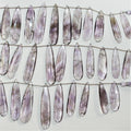 8" St Amethyst Graduated Faceted Drop Beads 34x9.5- 45x12mm. Approx.- Strand 20cm. - Hard Gems