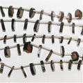 8" St Brown Tourmaline Flat Irregular Beads 6-10mm. Approx.- Strand 20cm. - Hard Gems