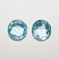 2Pcs lot Sky Topaz Round Faceted Briolette cut 10mm (1 pair) - Hard Gems