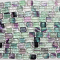 Cuentas rectangulares facetadas de fluorita de 8" de St. 11 x 8 mm. Aprox. - Hilo de 20 cm.