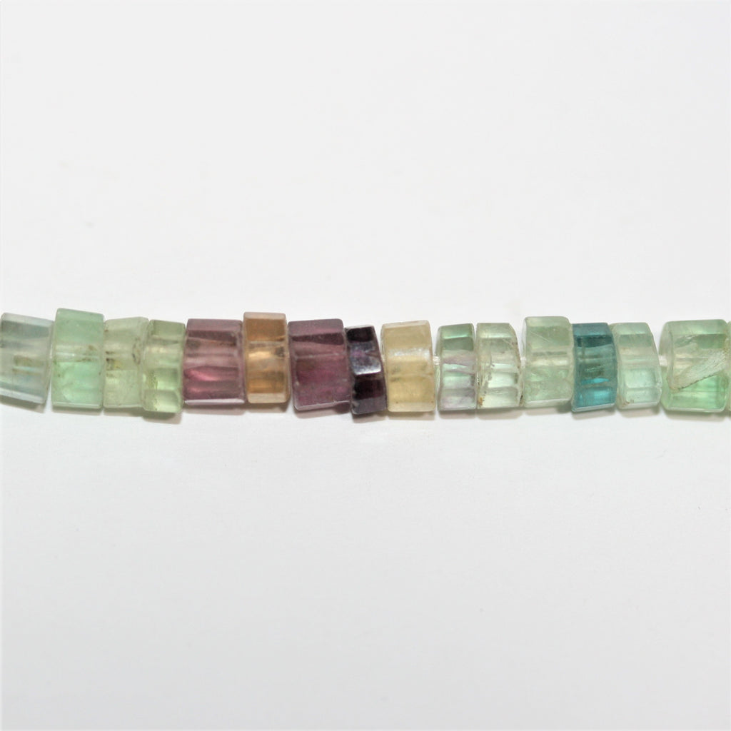 13" St Fluorite Faceted Disc Beads 6x3mm.- Strand 33cm.