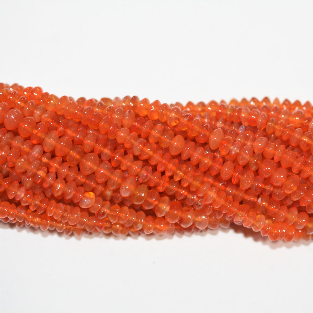 13" St Carnelian Smooth Rondelle Beads 4x2mm -Strand 33cm.