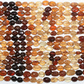 13" St Hesonite Garnet Smooth Oval Beads 10x7mm. Approx.- Strand 33cm.