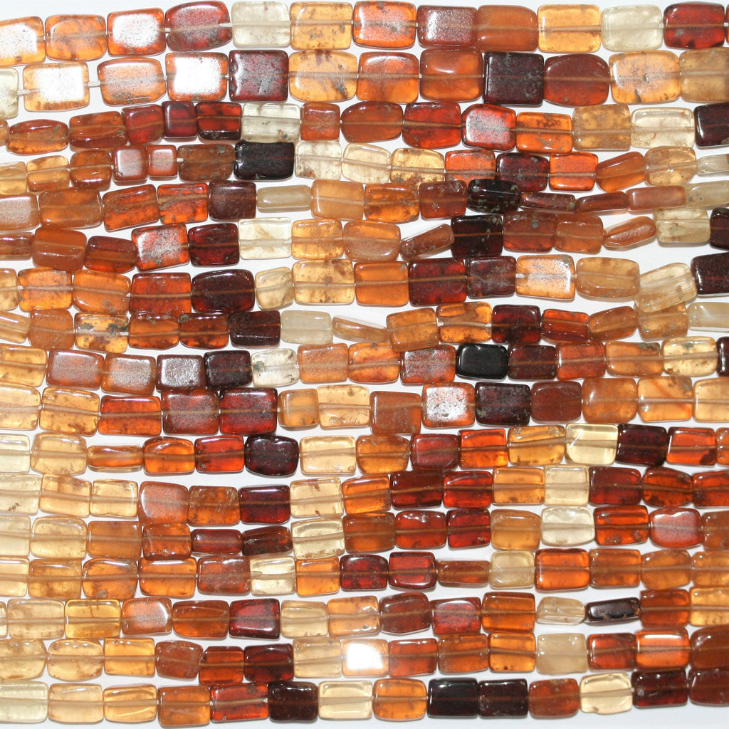 13" St Hesonite Garnet Smooth Prism Beads 8x5mm. Approx.- Strand 34cm.