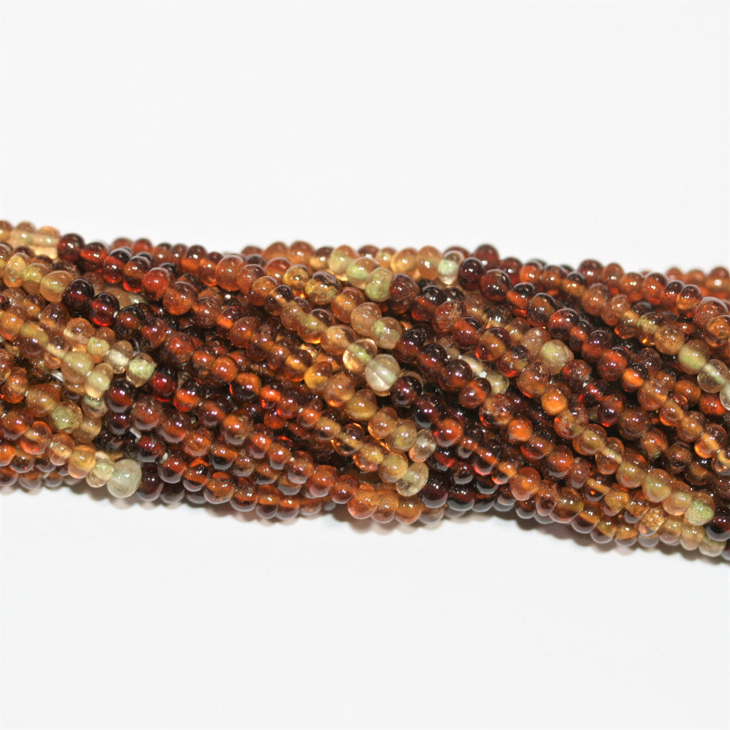 13" St Hesonite Garnet Smooth Rondelle Beads 3x2mm. Approx.- Strand 34cm.