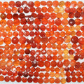 13" St Carnelian Faceted Coin Beads 7mm. Approx.- Strand 33cm.