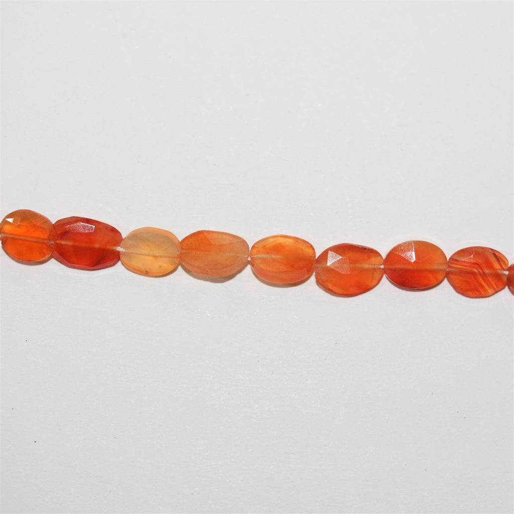 13" St Carnelian Faceted Oval Beads 9x6mm. Approx.- Strand 33cm.