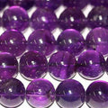 Cuentas redondas lisas de amatista de 16" (12 mm) - Hilo de 40 cm