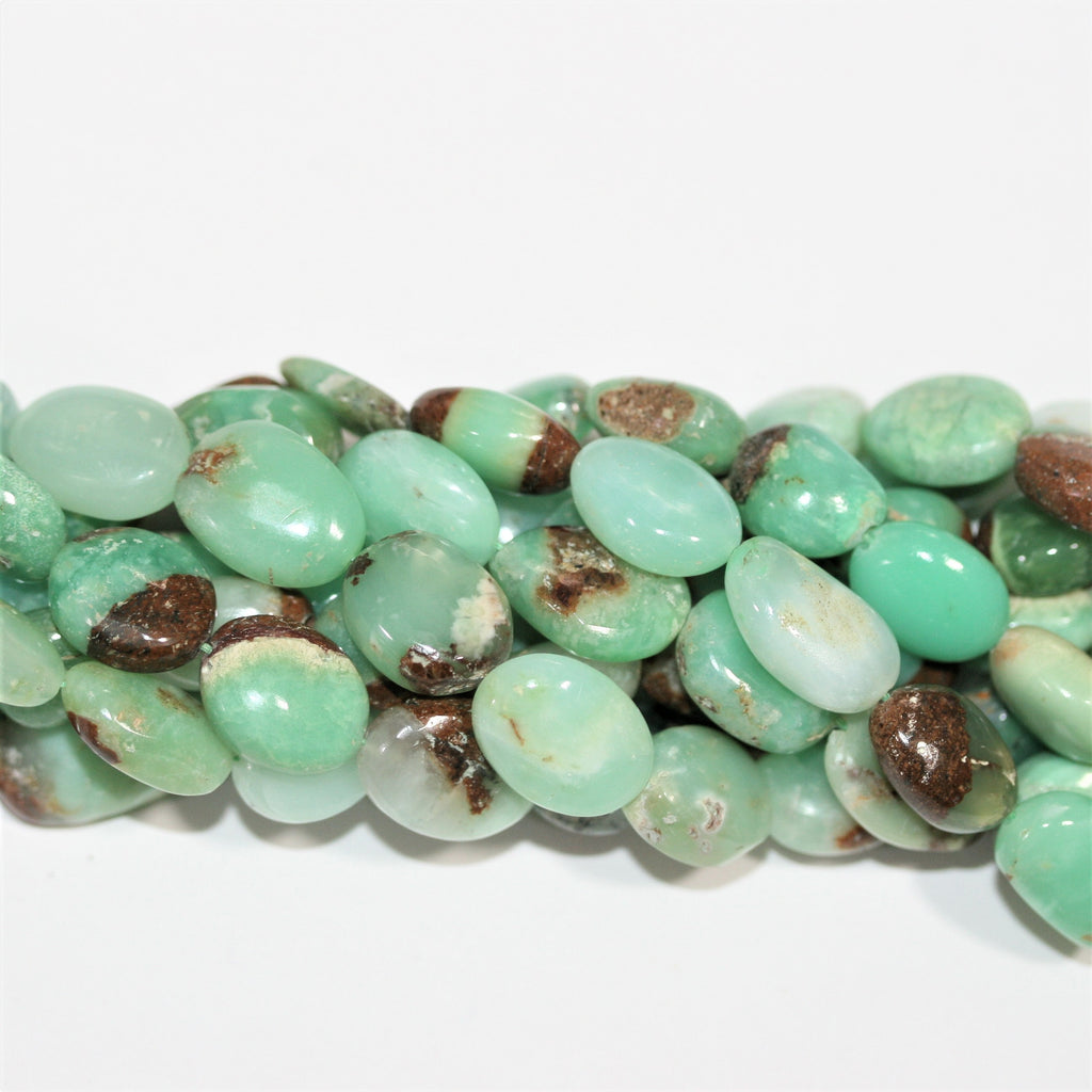 Cuentas de pepitas lisas de crisoprasa de 16" de 12 a 16 mm. Aprox. - Hilo de 40 cm.
