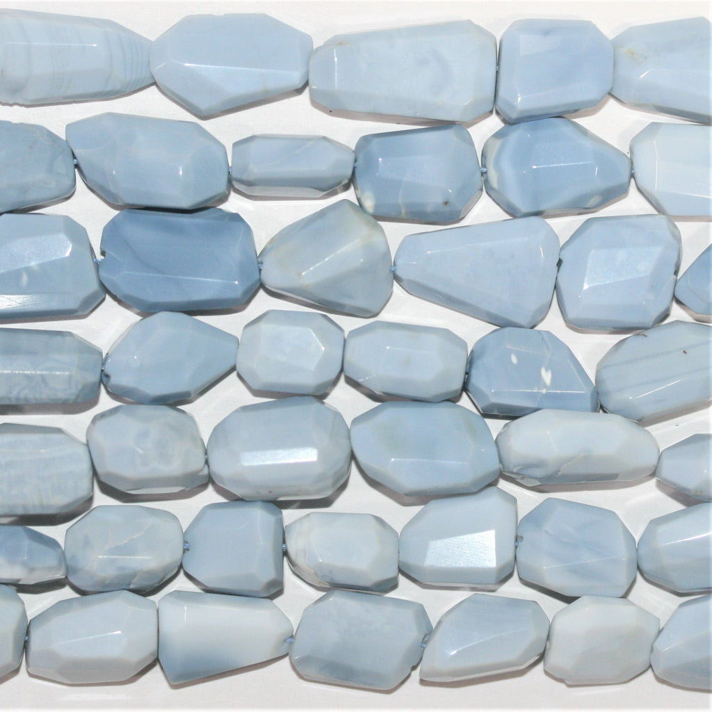 13" St Blue Opal Faceted Nugget Beads 14-20mm. Approx.- Strand 33cm.