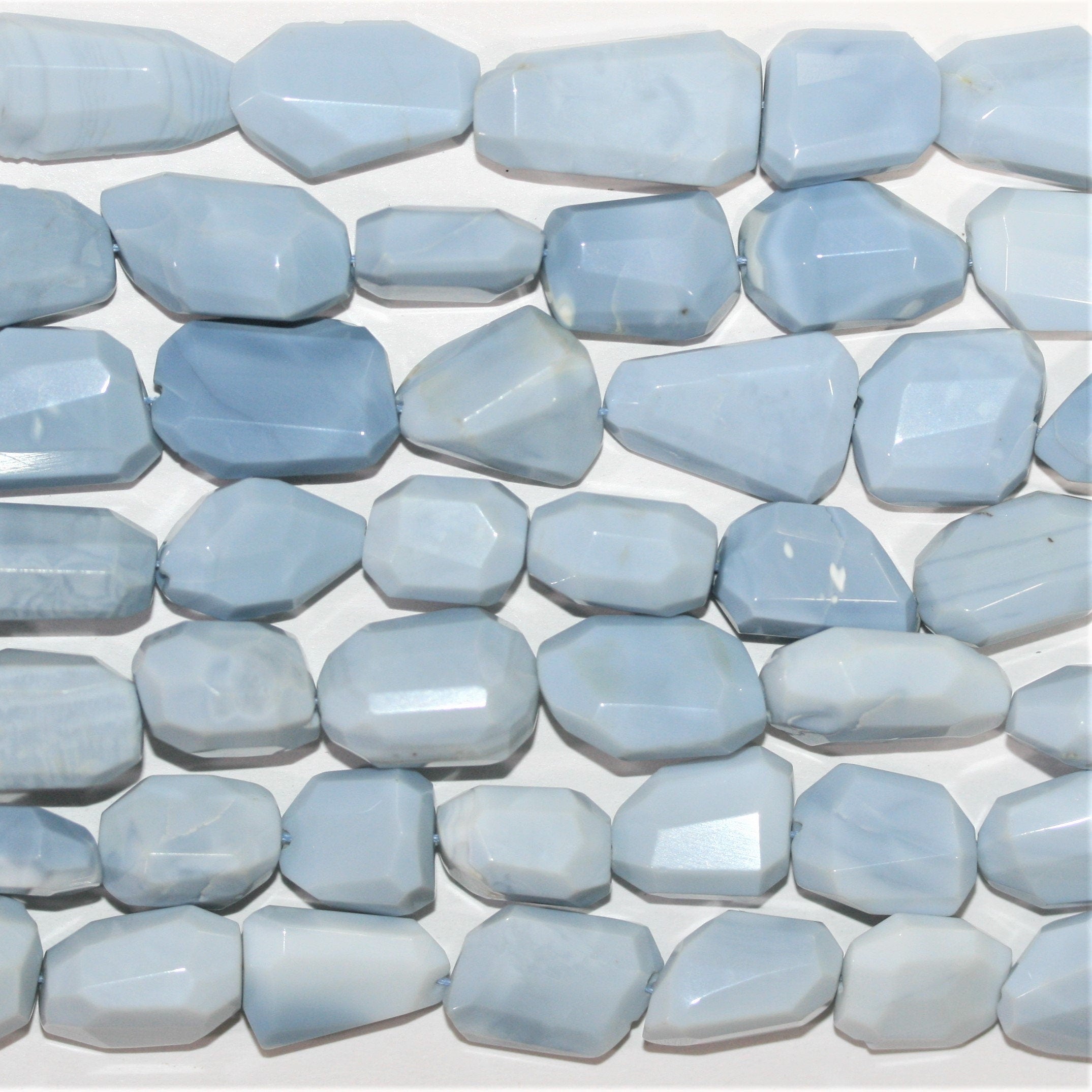 13" St Blue Opal Faceted Nugget Beads 14-20mm. Approx.- Strand 33cm.