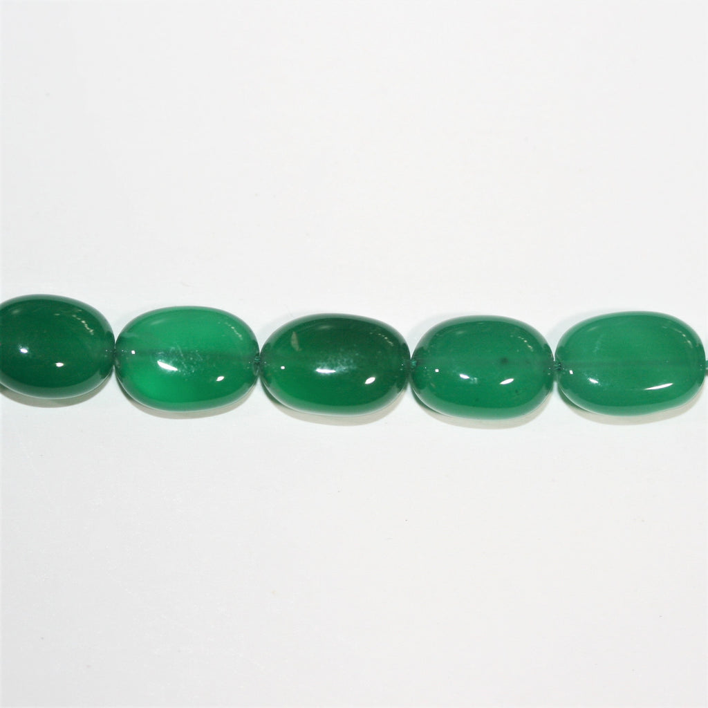 14" St Green Onyx Smooth Nugget Beads 10x9-13x9mm. Approx.- Strand 36cm.