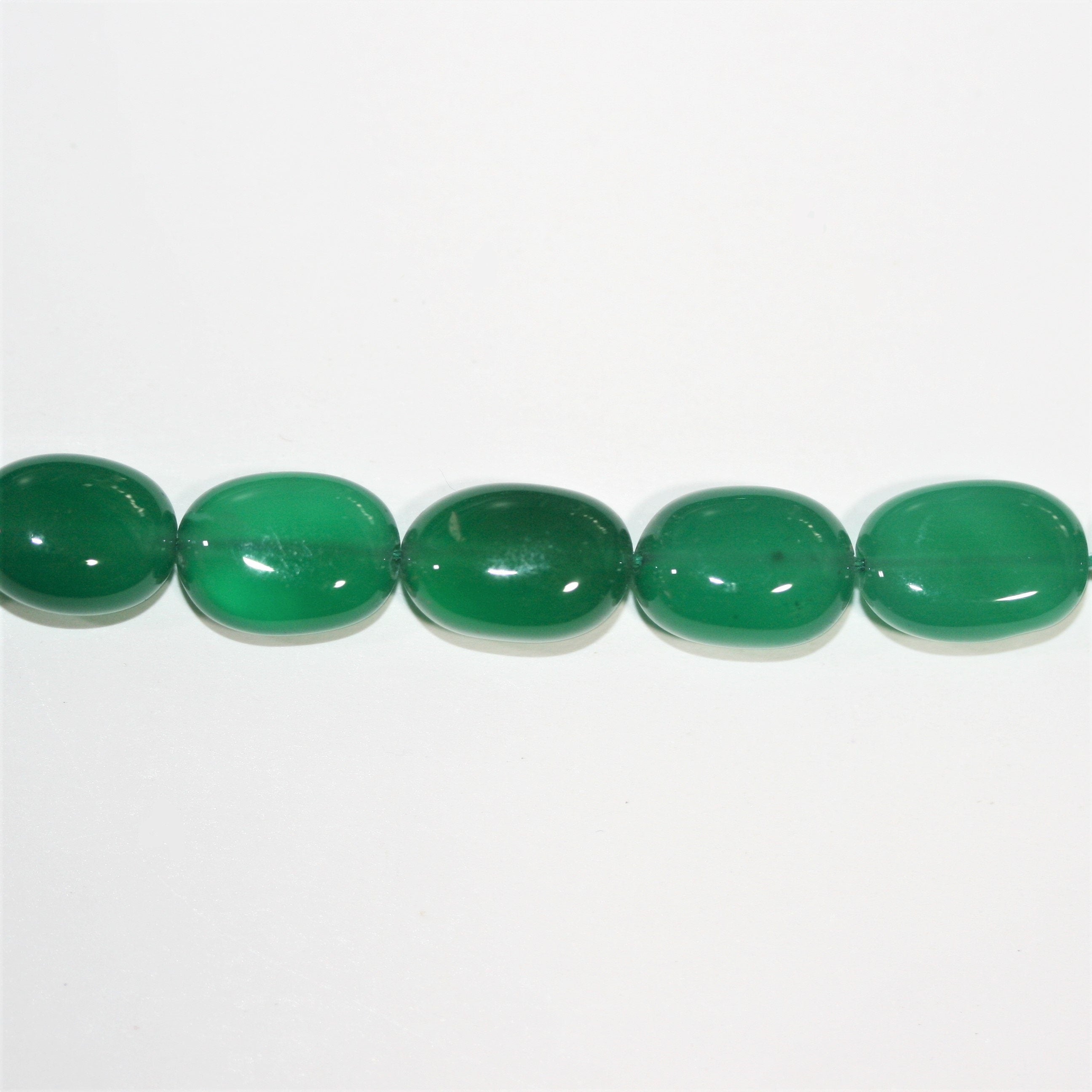 14" St Green Onyx Smooth Nugget Beads 10x9-13x9mm. Approx.- Strand 36cm.