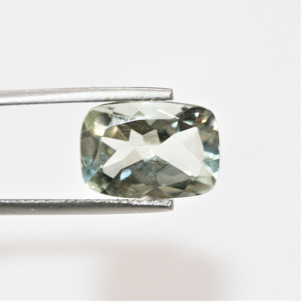 Lote de Prasiolita Facetada Rectangular 14x10mm.- 2 Piezas