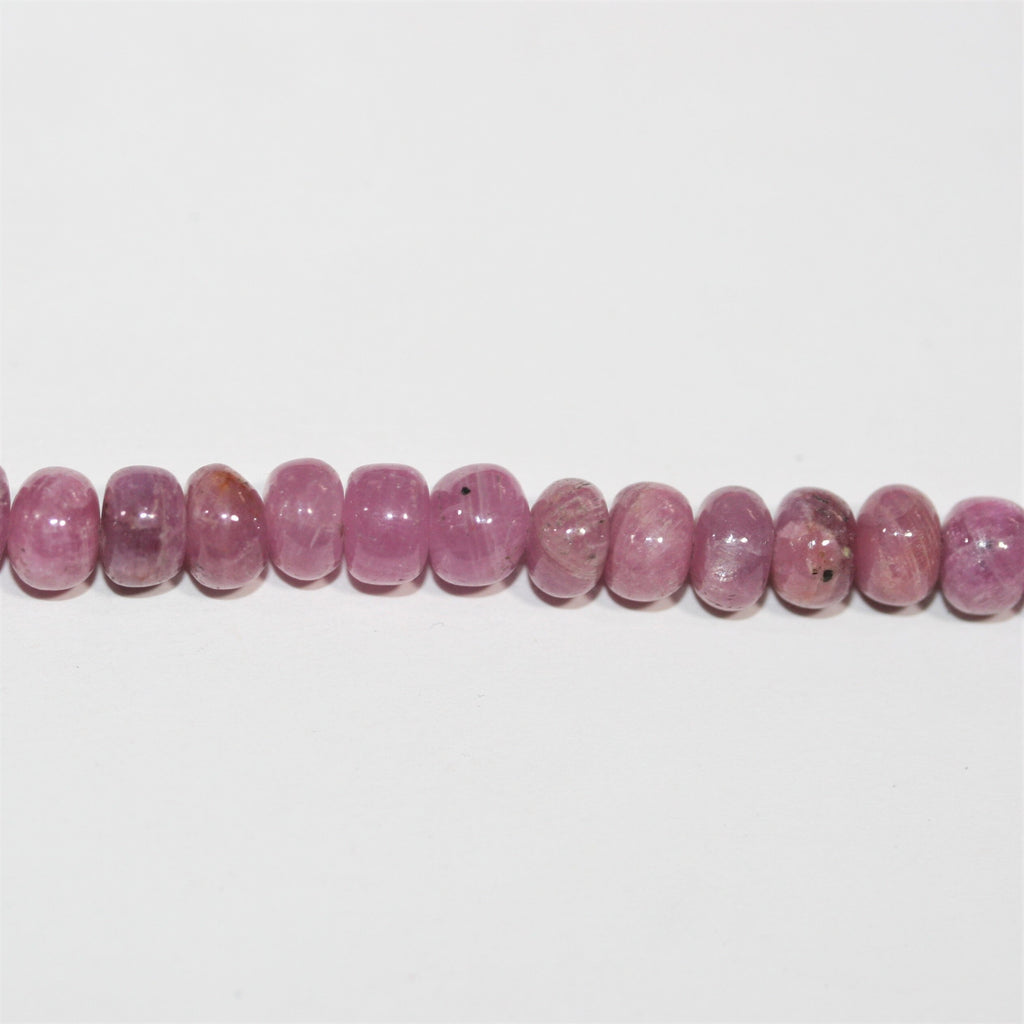 7" St Pink Sapphire Smooth Rondelle Beads 6x4mm.- Strand 19cm. - Hard Gems