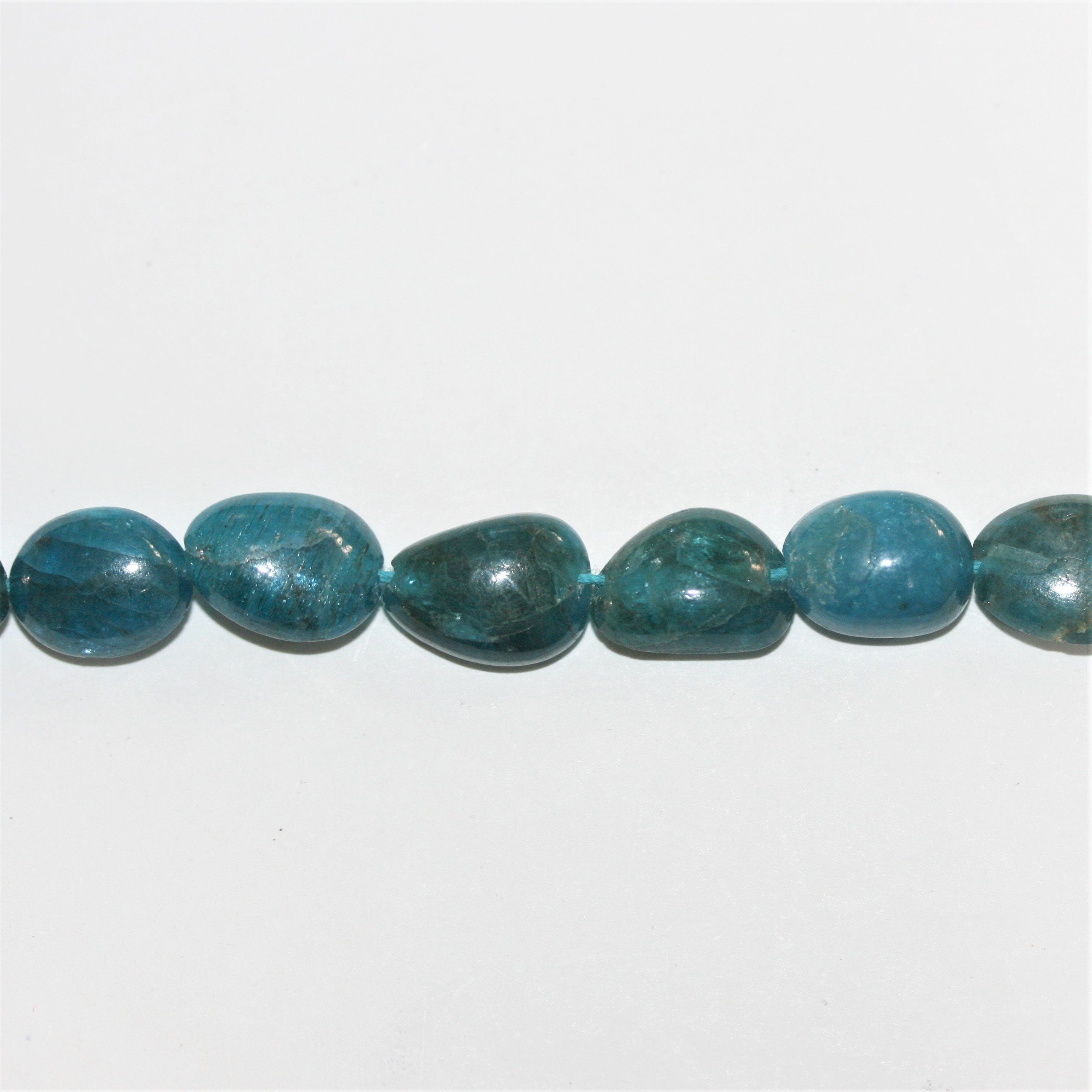 15" St Blue Apatite Smooth Nugget Beads 10-18mm.- Strand 38cm. - Hard Gems