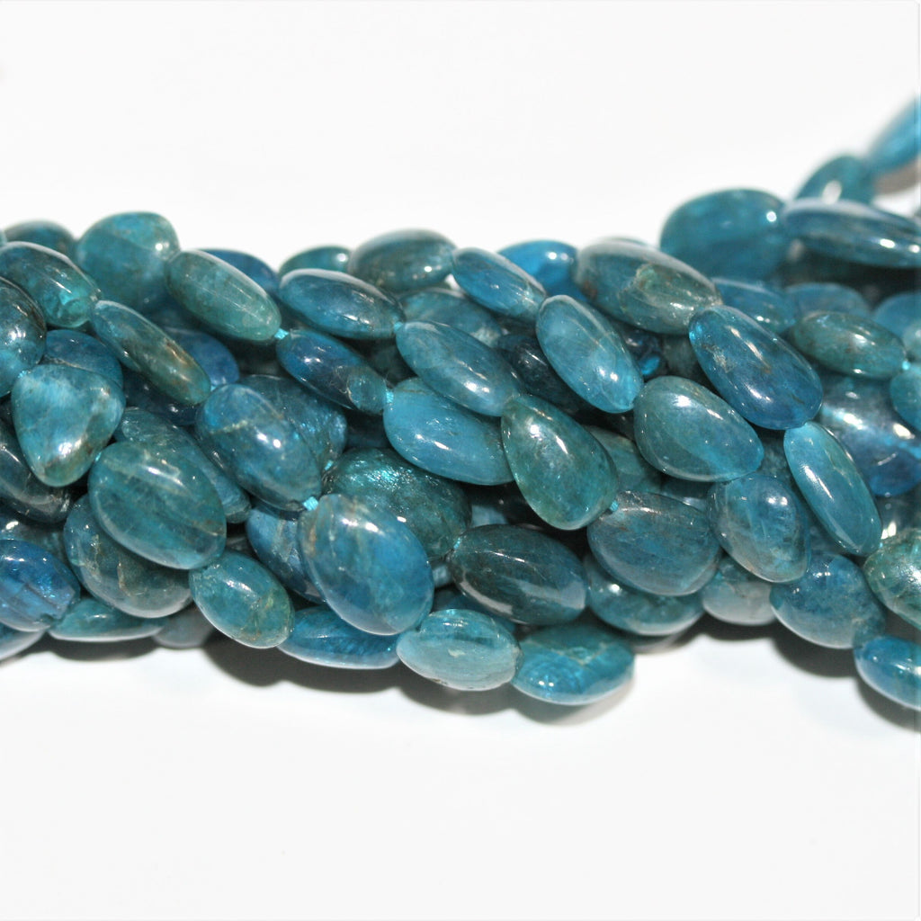 15" St Blue Apatite Smooth Nugget Beads 10-18mm.- Strand 38cm. - Hard Gems