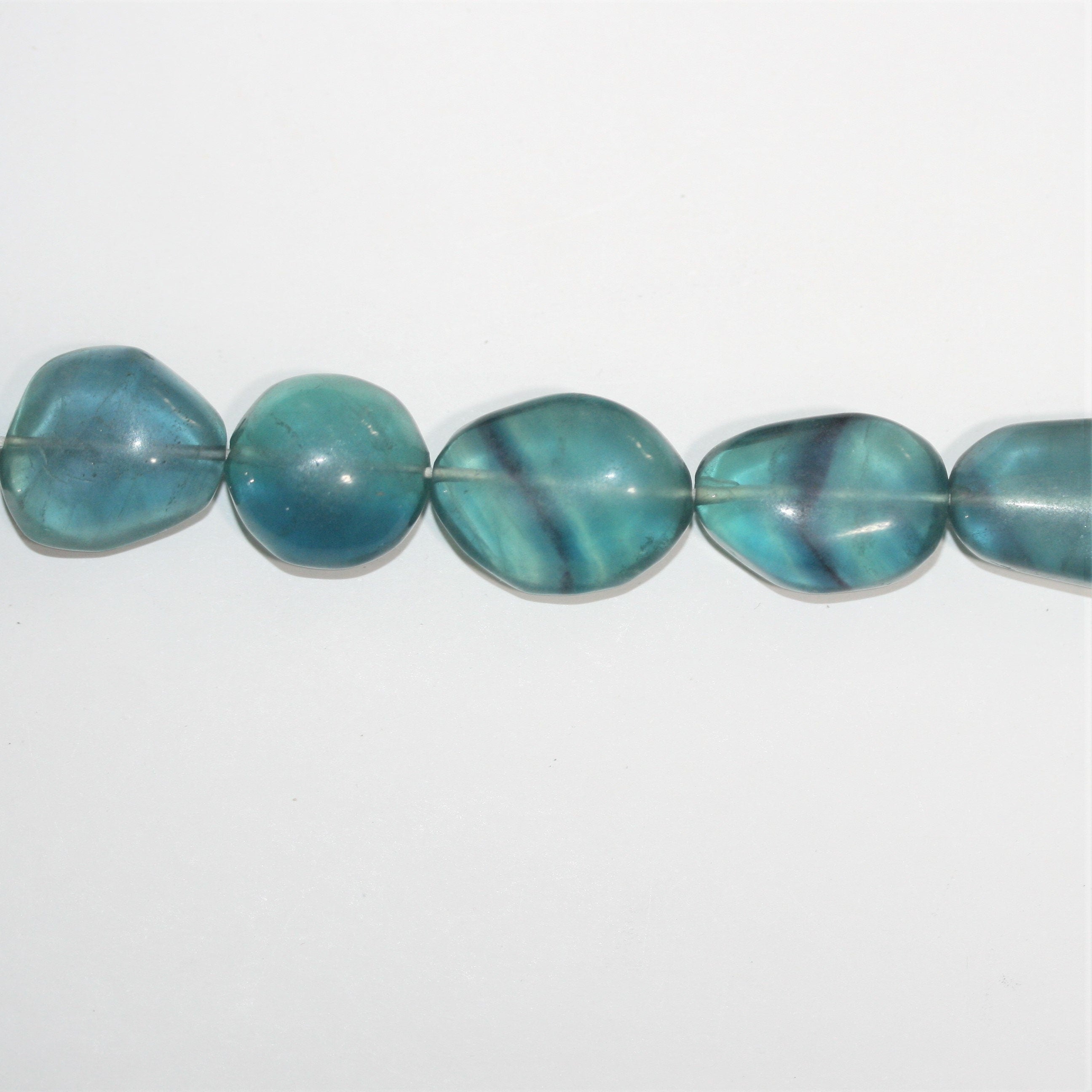 16" St Fluorite Smooth Nugget Beads 10-20mm. Approx.- Strand 42cm. - Hard Gems