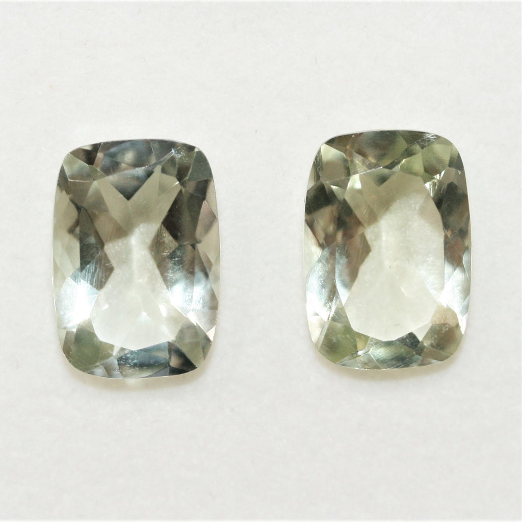 Lote de Prasiolita Facetada Rectangular 14x10mm.- 2 Piezas