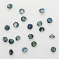 Lote de zafiro azul verdoso redondo facetado de 2,5 mm - Lote de 2 quilates