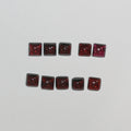10Pcs Lot Garnet Square Cabochon 6mm.-(10 pcs.)