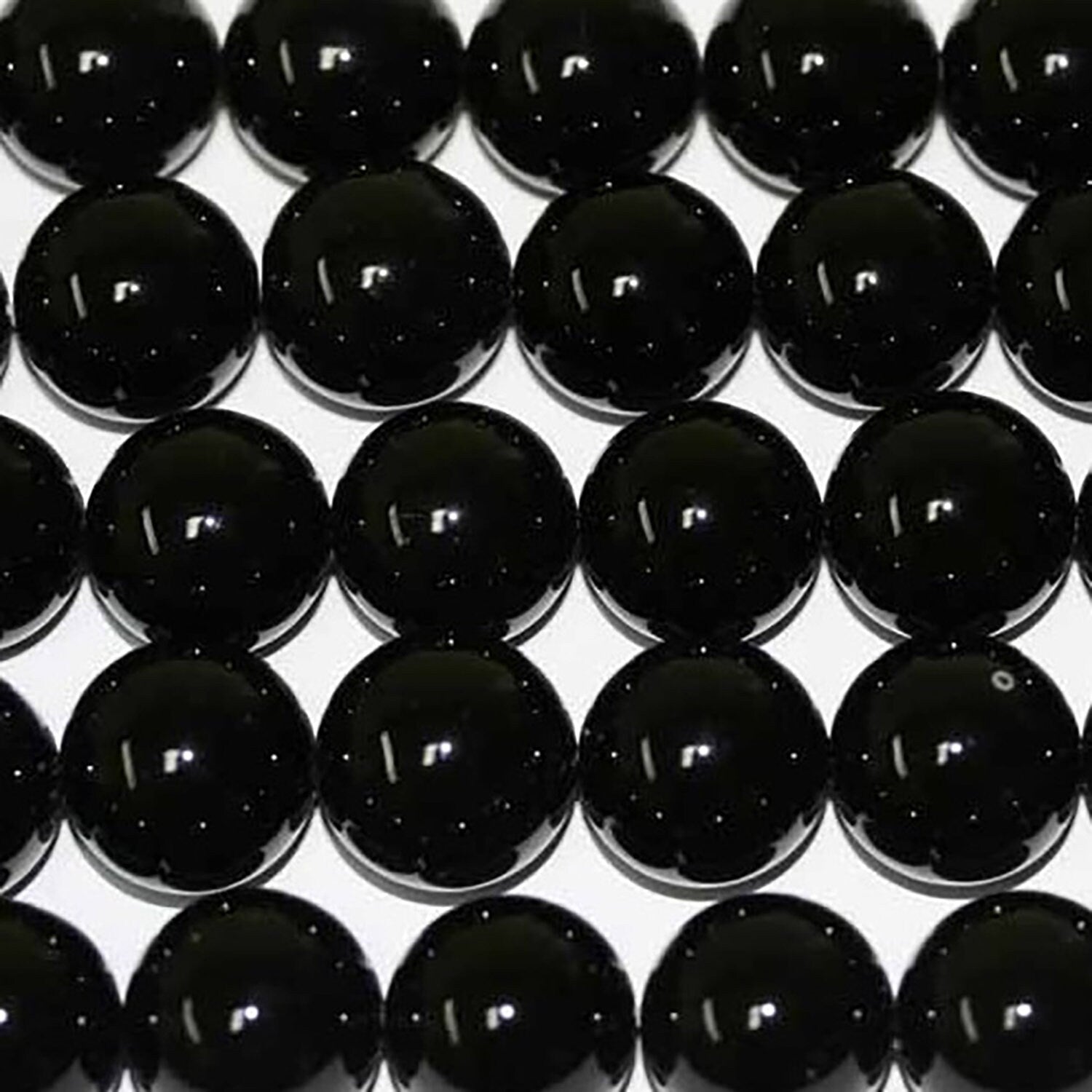 Perles rondes lisses en onyx de 14 pouces (6 mm) - Fil de 38 cm