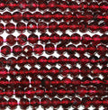 14" St Garnet Faceted Round Beads 4mm.-Strand 38cm