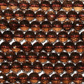 Cuentas redondas facetadas de cuarzo ahumado de 15" (8 mm) - Hilo de 39 cm