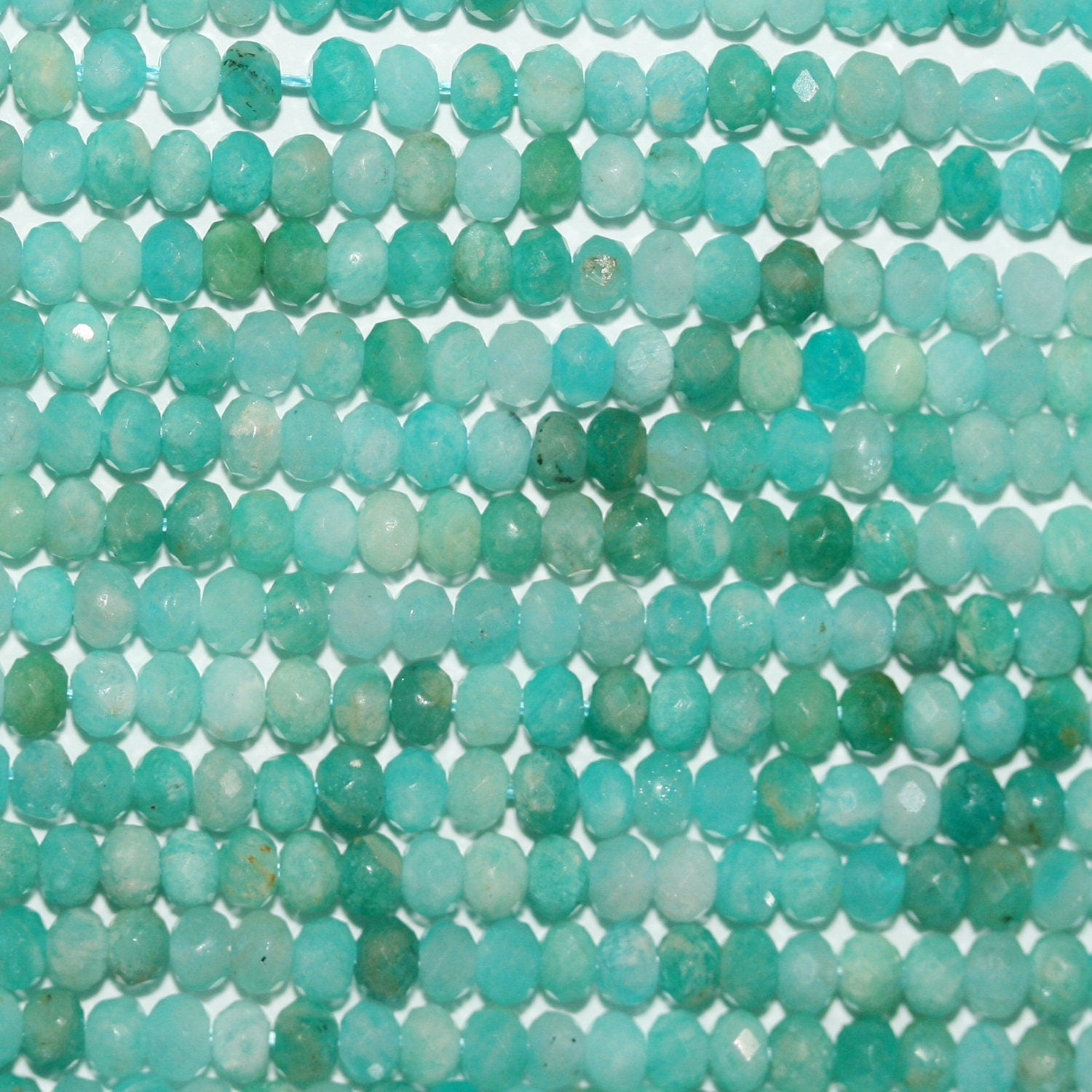 Perles rondelles à facettes en amazonite St, 39 cm (15 po), 3 x 2 mm.