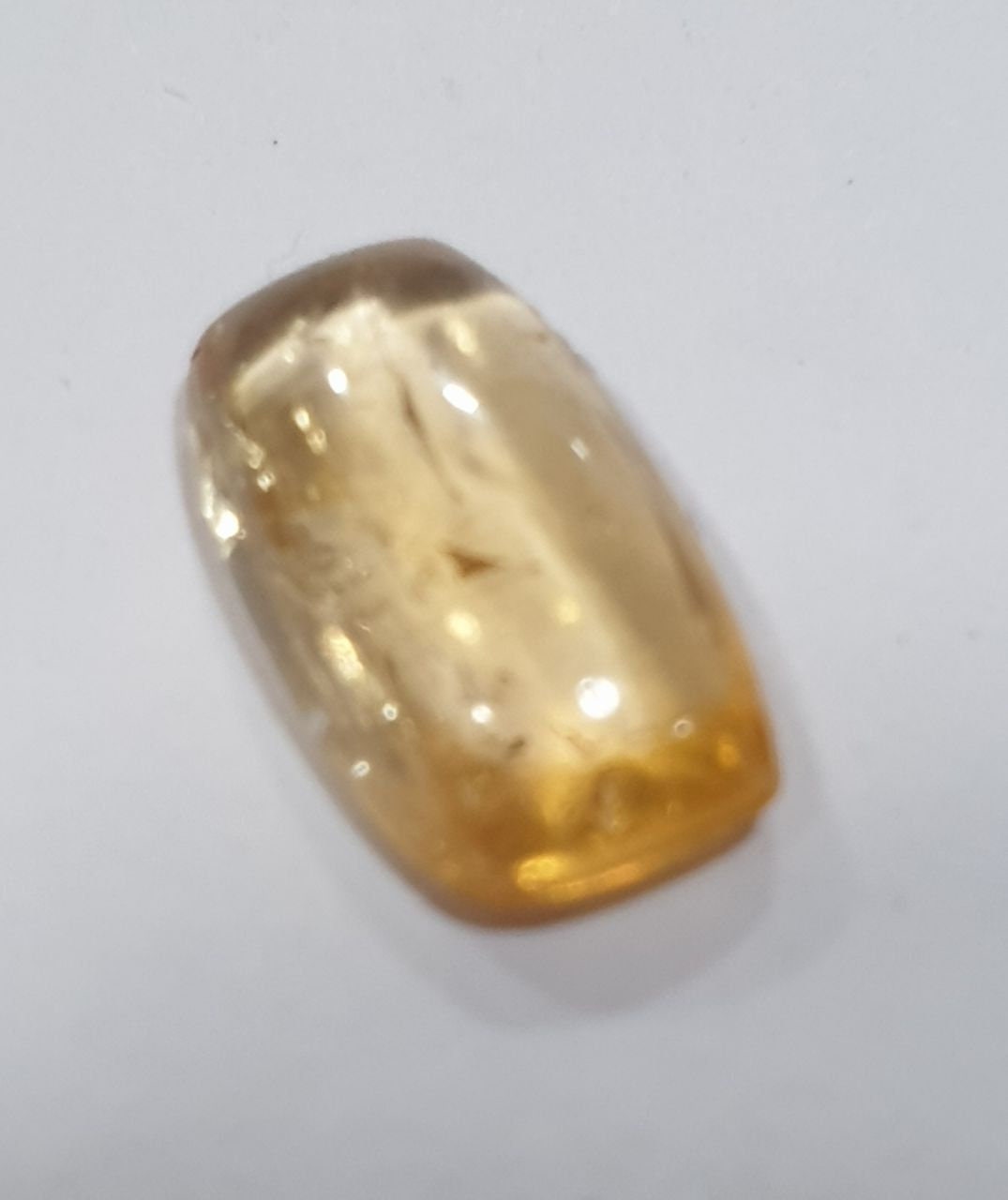 Natural Imperial Topaz Cushion Cabochon 11.2x6.3mm. (2.2ct.) - Unique Untreated Gem - Brazilian Topaz