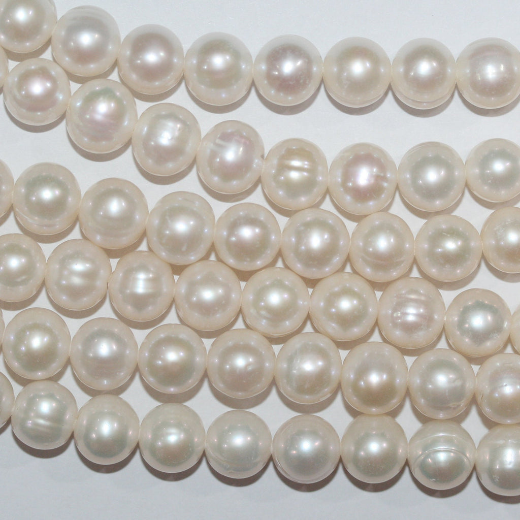 Perla de agua dulce redonda de 16" (9-10 mm) - Hilo de 40 cm - Precios al por mayor de perlas naturales