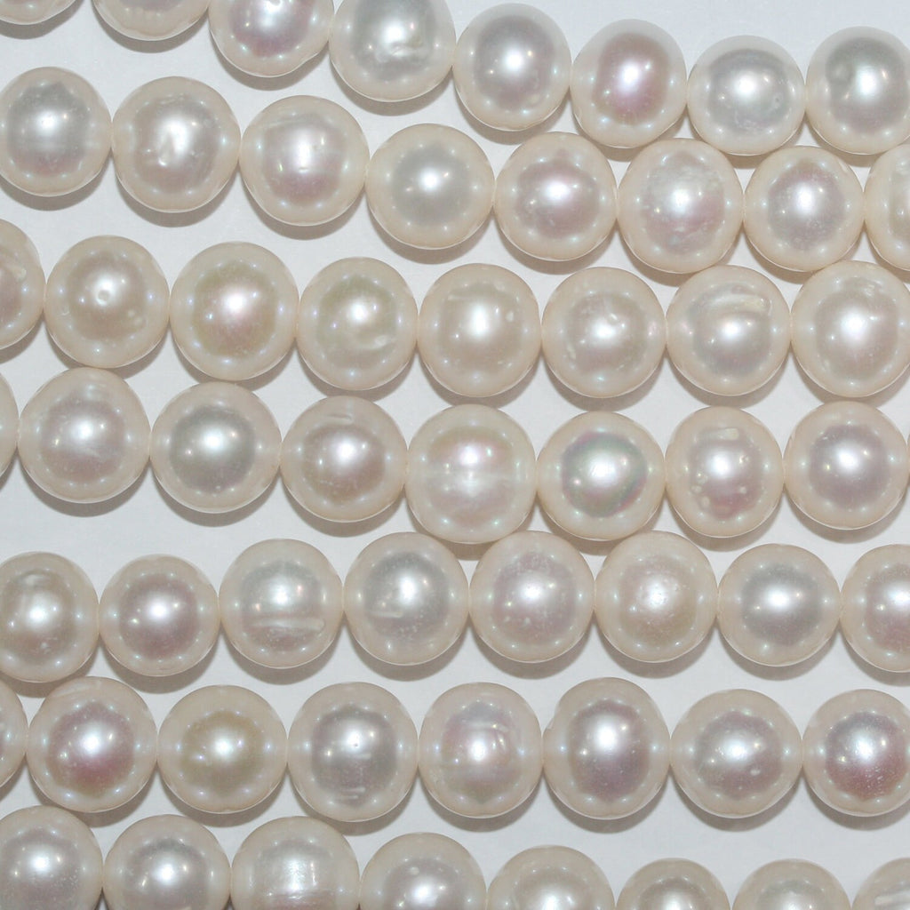 Perla de agua dulce redonda de 14" (10-11 mm) - Hilo de 38 cm - Precios al por mayor de perlas naturales