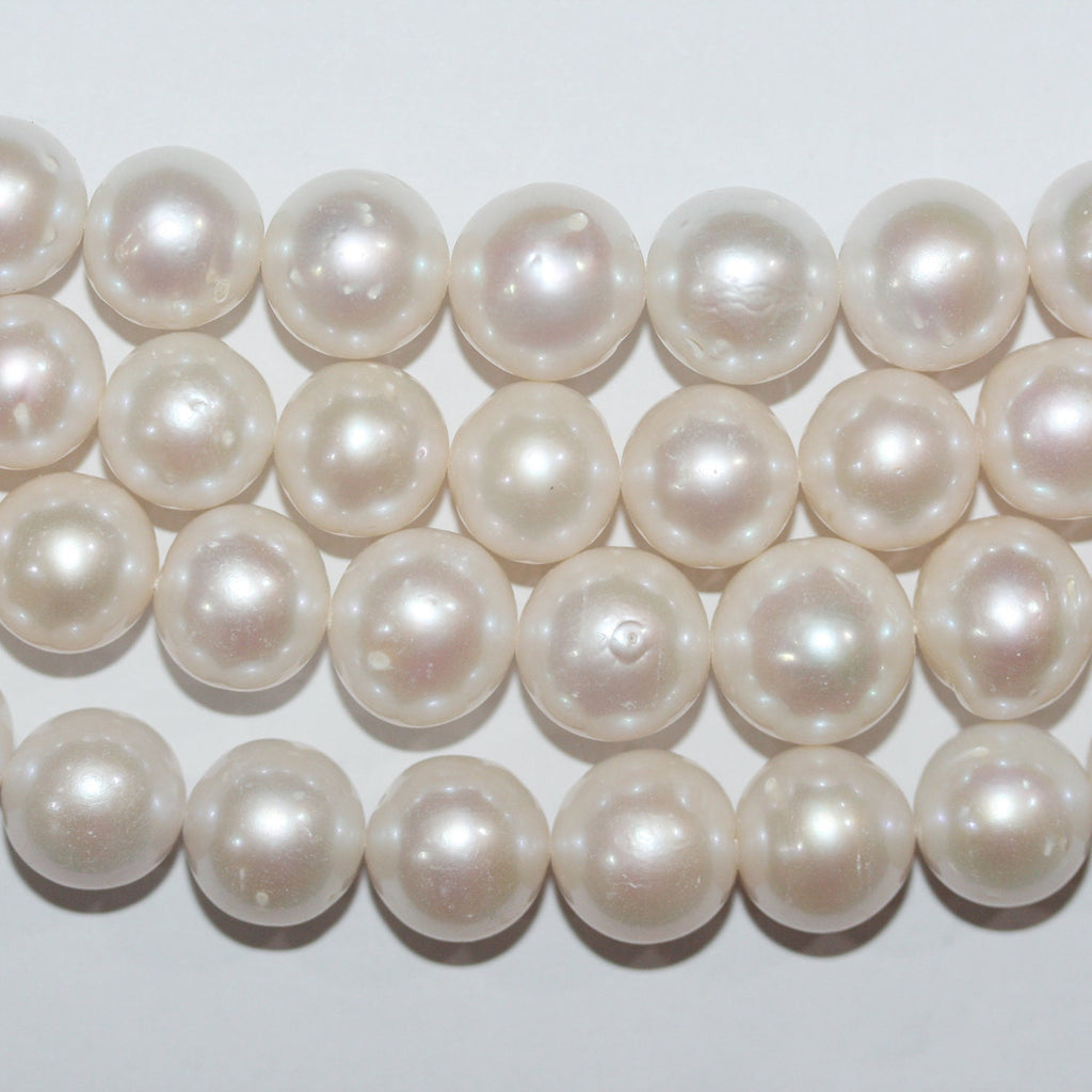 Perla de agua dulce redonda degradada de 16" (11-13 mm) - Hilo de 40 cm - Precios al por mayor de perlas naturales