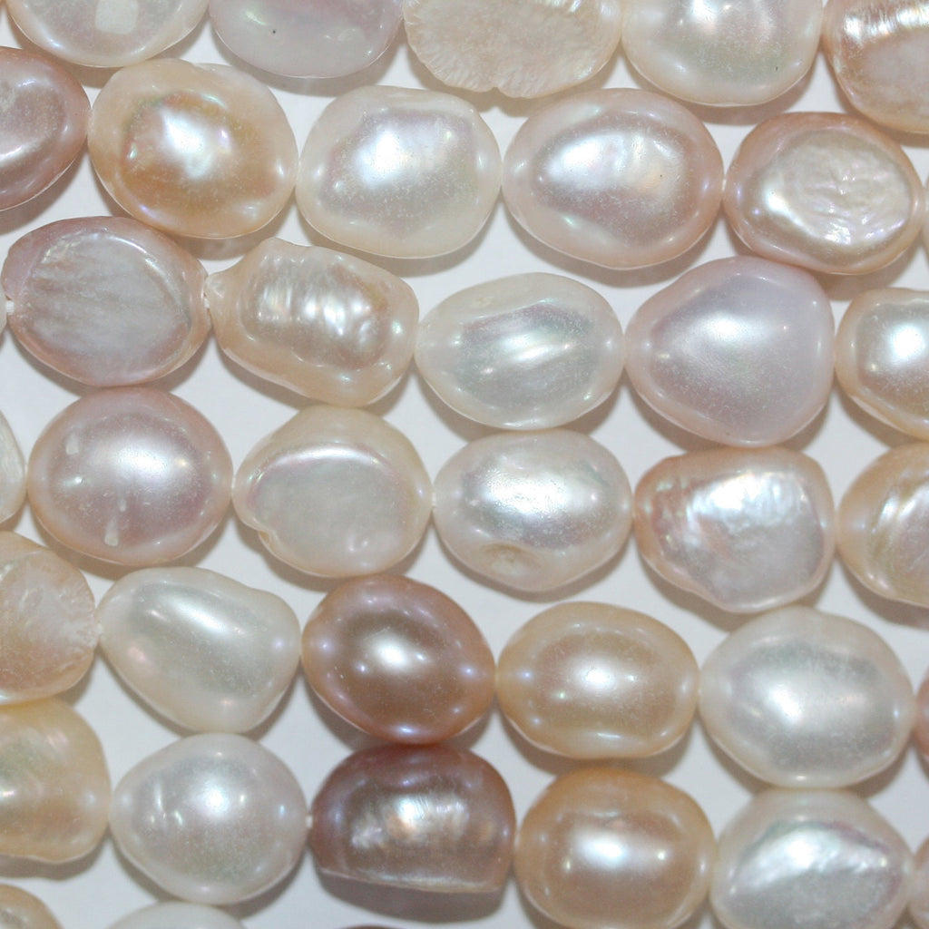 Perla Barroca Multicolor de Agua Dulce de 14" (10-12 mm) - Hilo de 36 cm - Precios al por mayor de Perlas Naturales