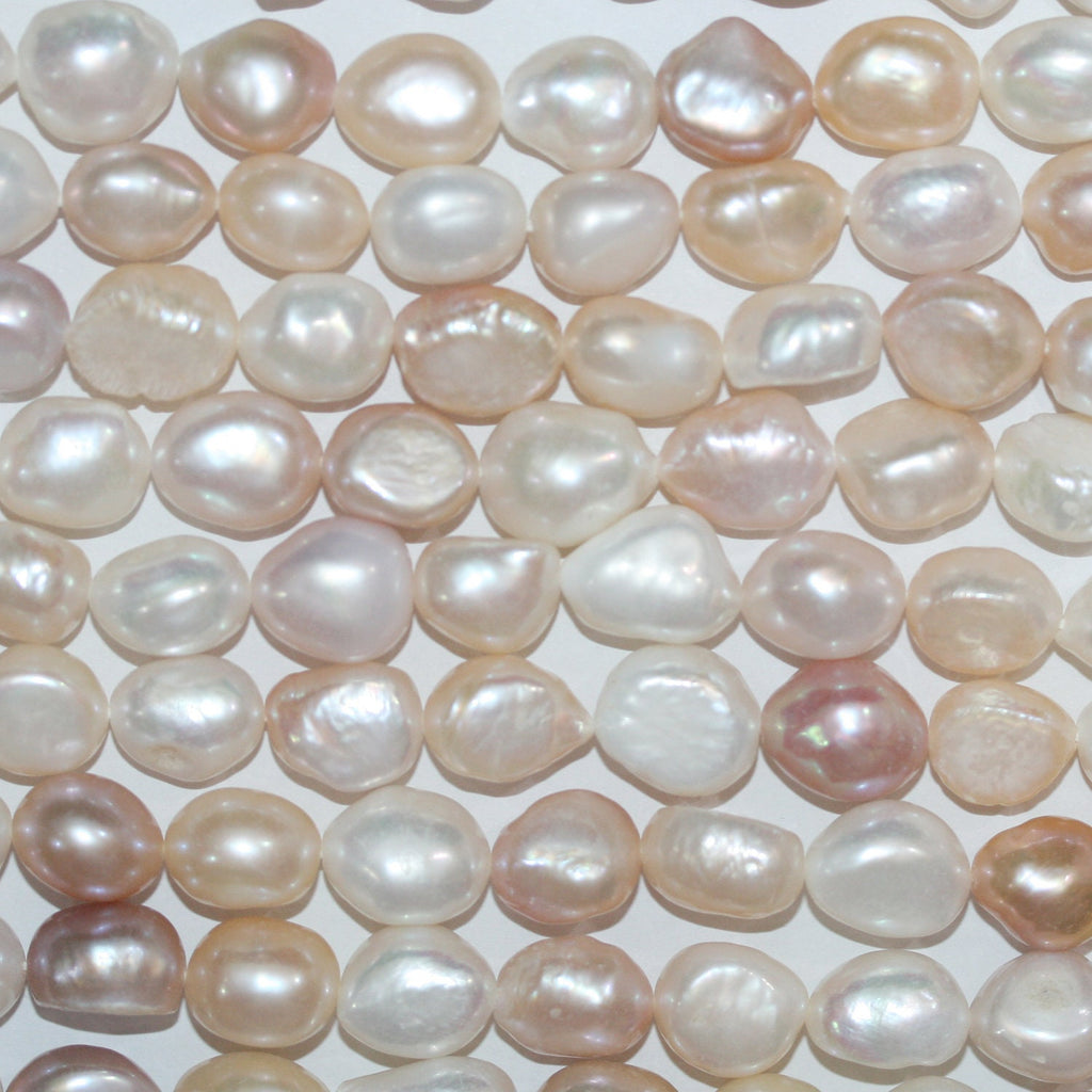 Perla Barroca Multicolor de Agua Dulce de 14" (10-12 mm) - Hilo de 36 cm - Precios al por mayor de Perlas Naturales