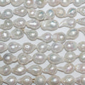 Perla Barroca de Agua Dulce de 16" (16 x 11 mm). Hilo de 40 cm aproximadamente. Precios al por mayor.