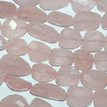 Perles de quartz rose facettées en forme de pépites, 14 pouces (environ 35,5 cm), 22-16 mm - Longueur du fil : 37 cm