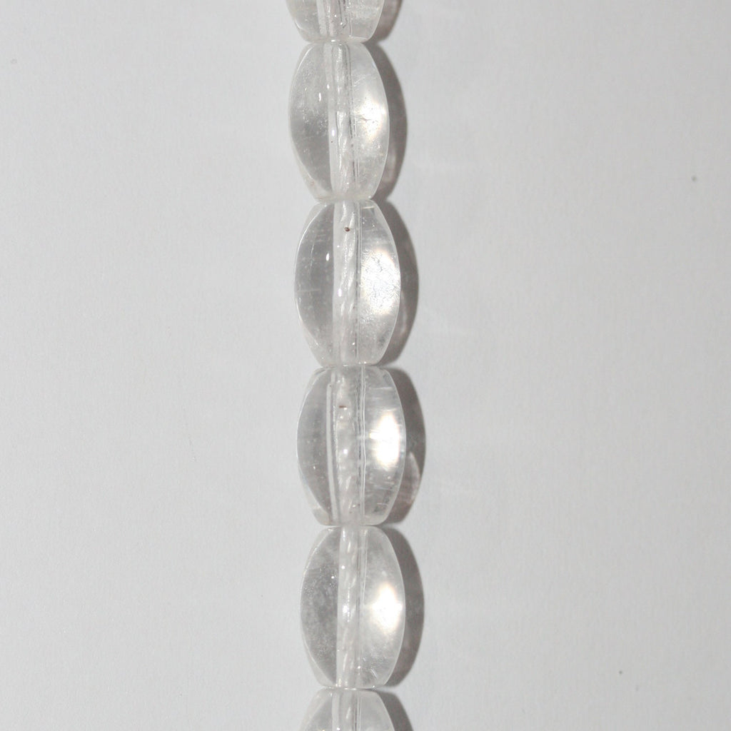 Cuentas de barril liso de cuarzo cristal de roca de 16" 10 x 6 mm - Hilo de 40 cm.