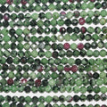 15" St Ruby Zoisite Faceted Round Beads 4mm. Strand 39cm. - Hard Gems