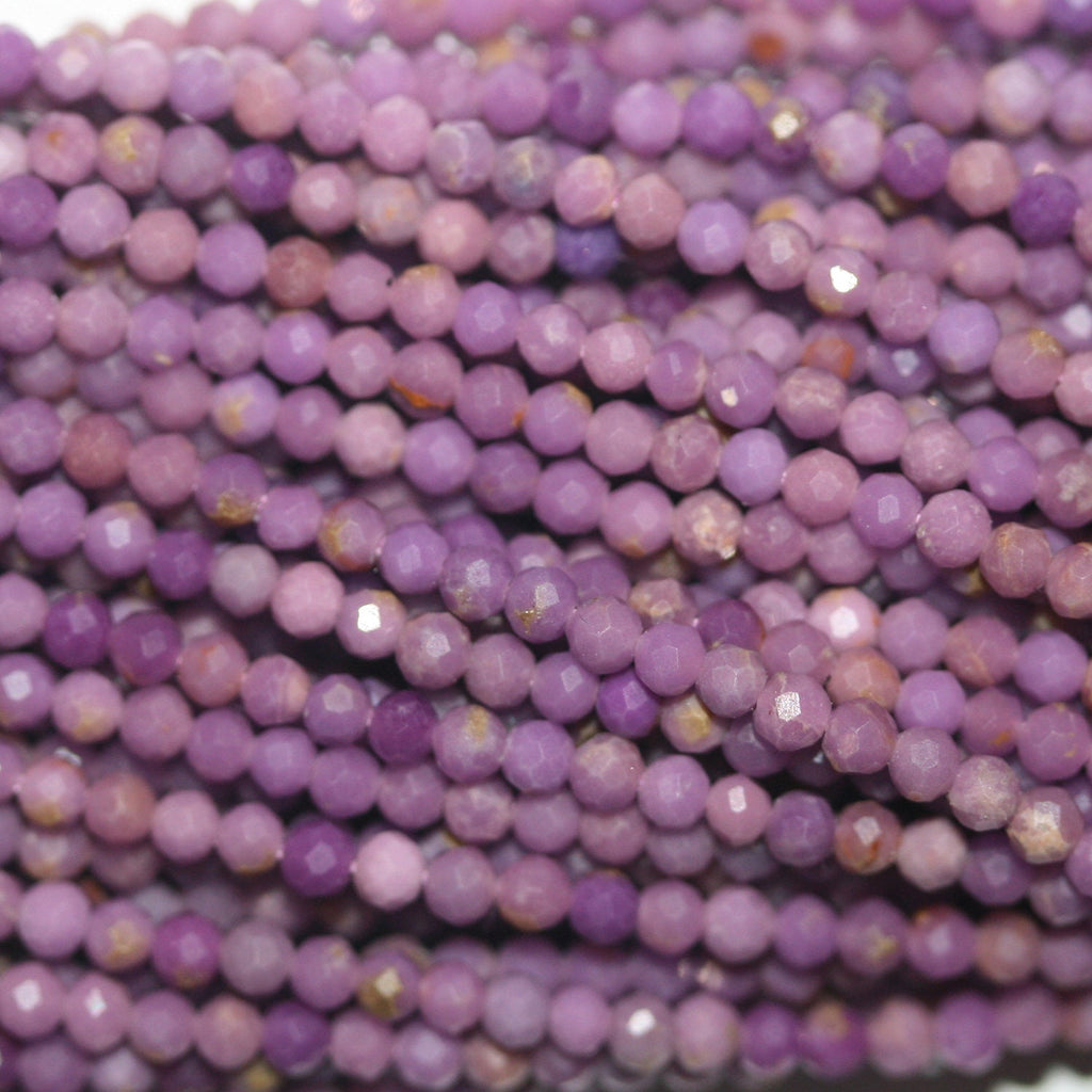 Perles rondes à facettes en phosphosidérite St de 15 pouces, 2,5 mm - Fil de 39 cm.