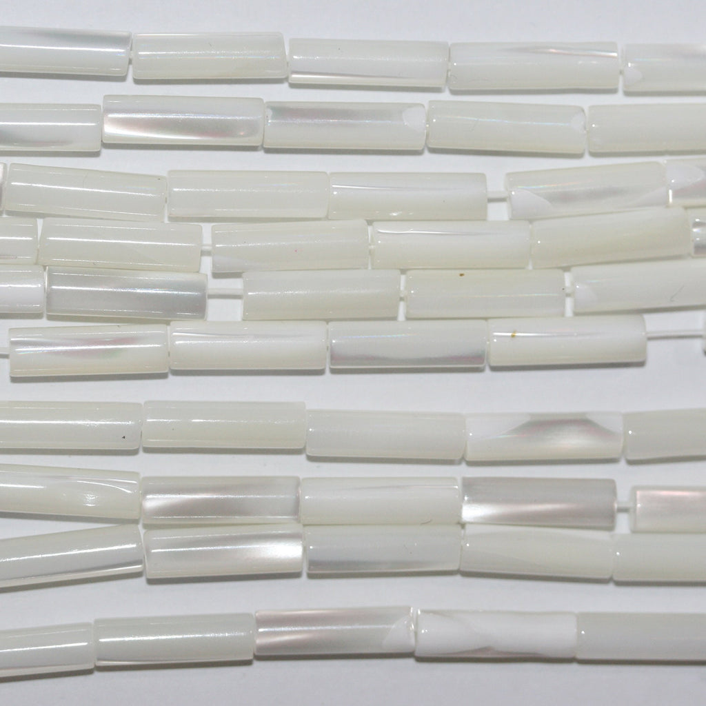 16" St MOP Smooth Tube Beads 13.5x5mm.- Strand 40cm. - Hard Gems