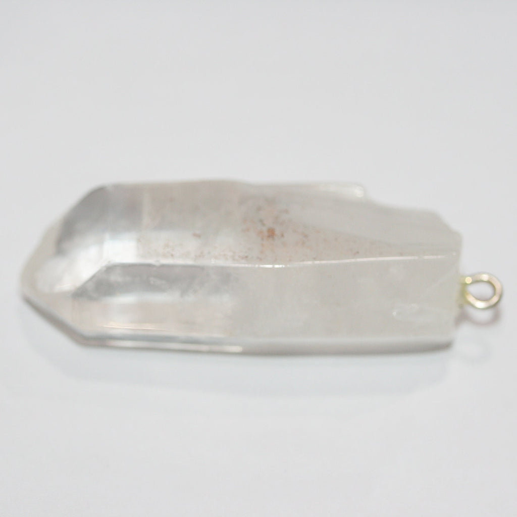 Colgante de cuarzo cristal de roca en forma de barra irregular facetada, 45 x 12 mm aprox.