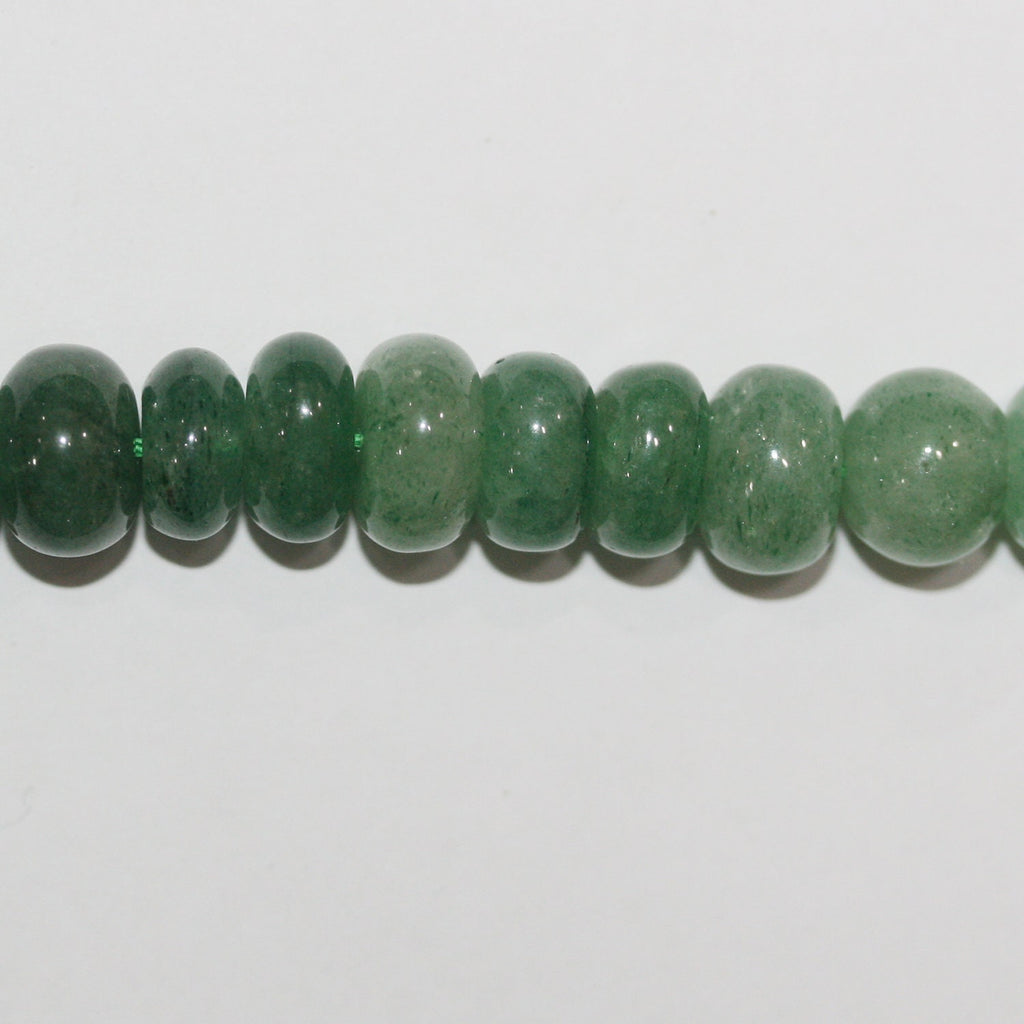 Perles rondelles lisses irrégulières en aventurine St de 15 pouces (10 x 6 mm). Longueur approximative du fil : 39 cm.