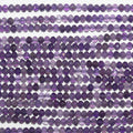 Perles rondelles à facettes en améthyste de 15 pouces, 4 x 3 mm. Fil de 39 cm.